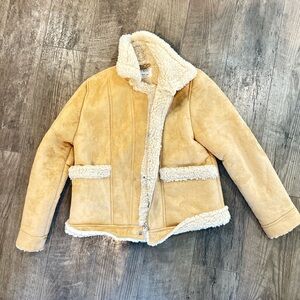 Zara Faux Shearling Bomber Jacket